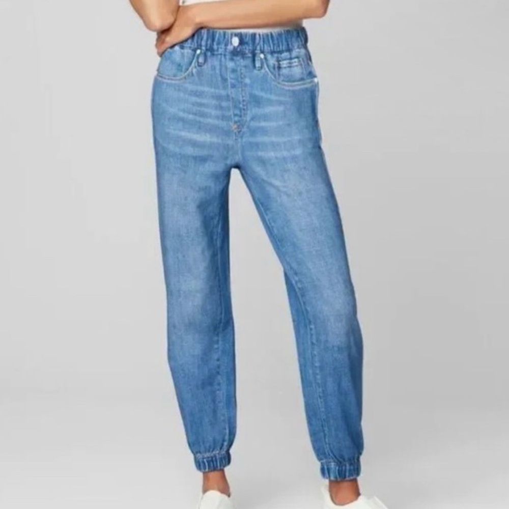 BLANKNYC Overthink It Jogger Jeans Blue Denim Pull On High Rise Womens 29